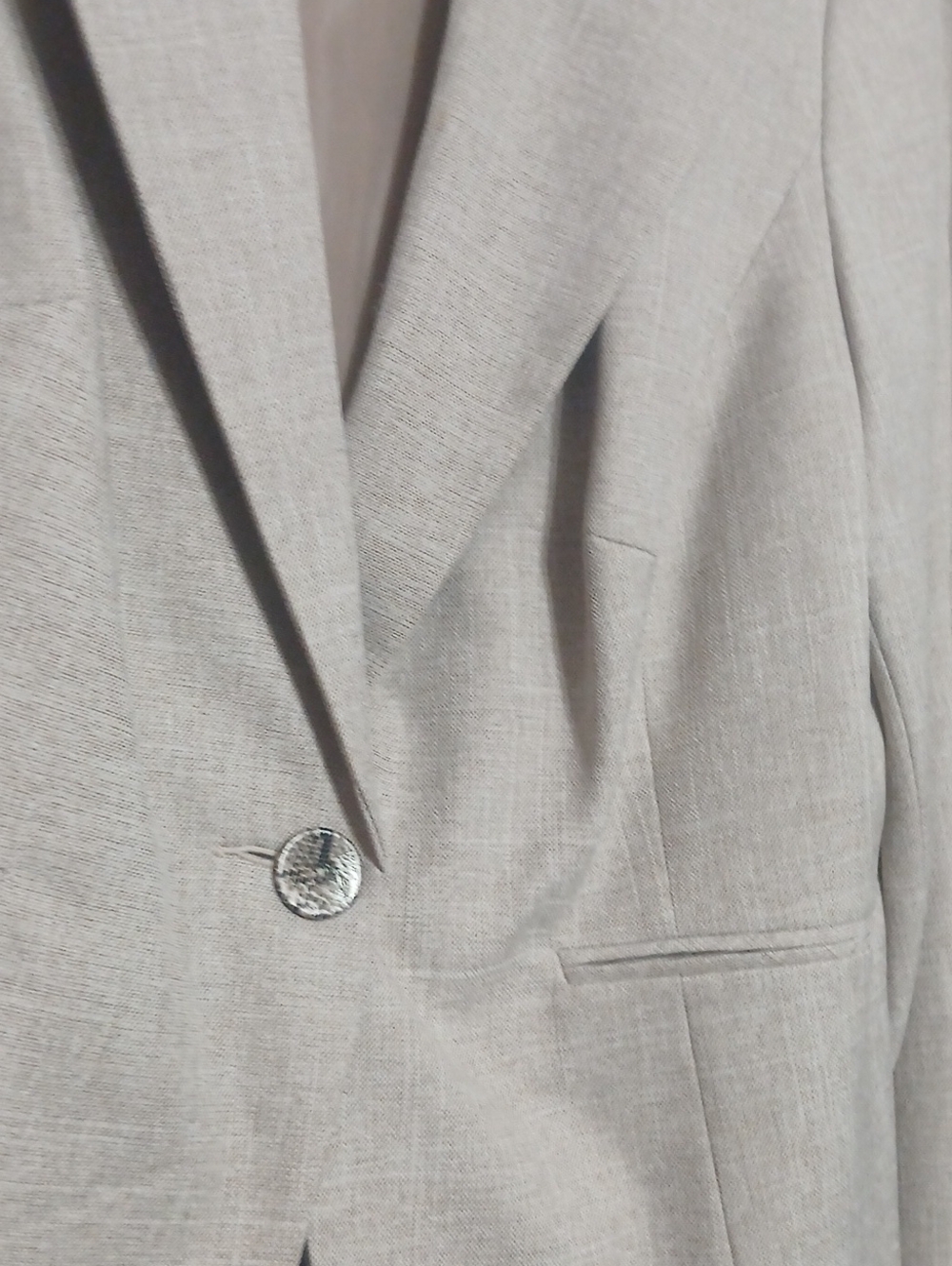 Isabella Women's Light Beige Pantsuit - Classic Blazer & Trousers - Picture 6 of 8
